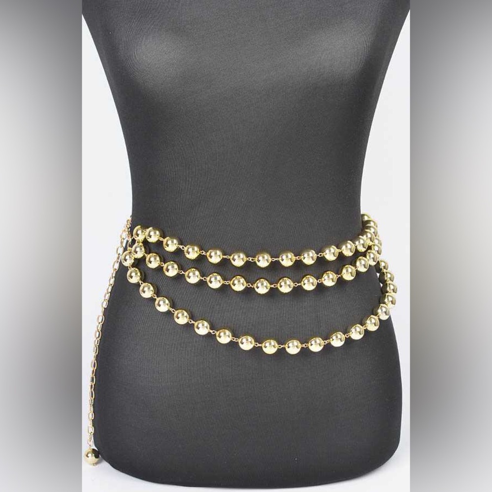 Chunky Metal Chain Adjustable Waist Statement Belt